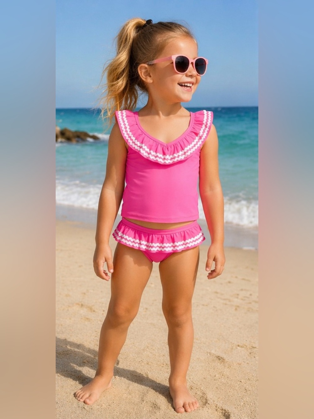NWT Girls' 2-Piece Swimsuit Set Size: 18M